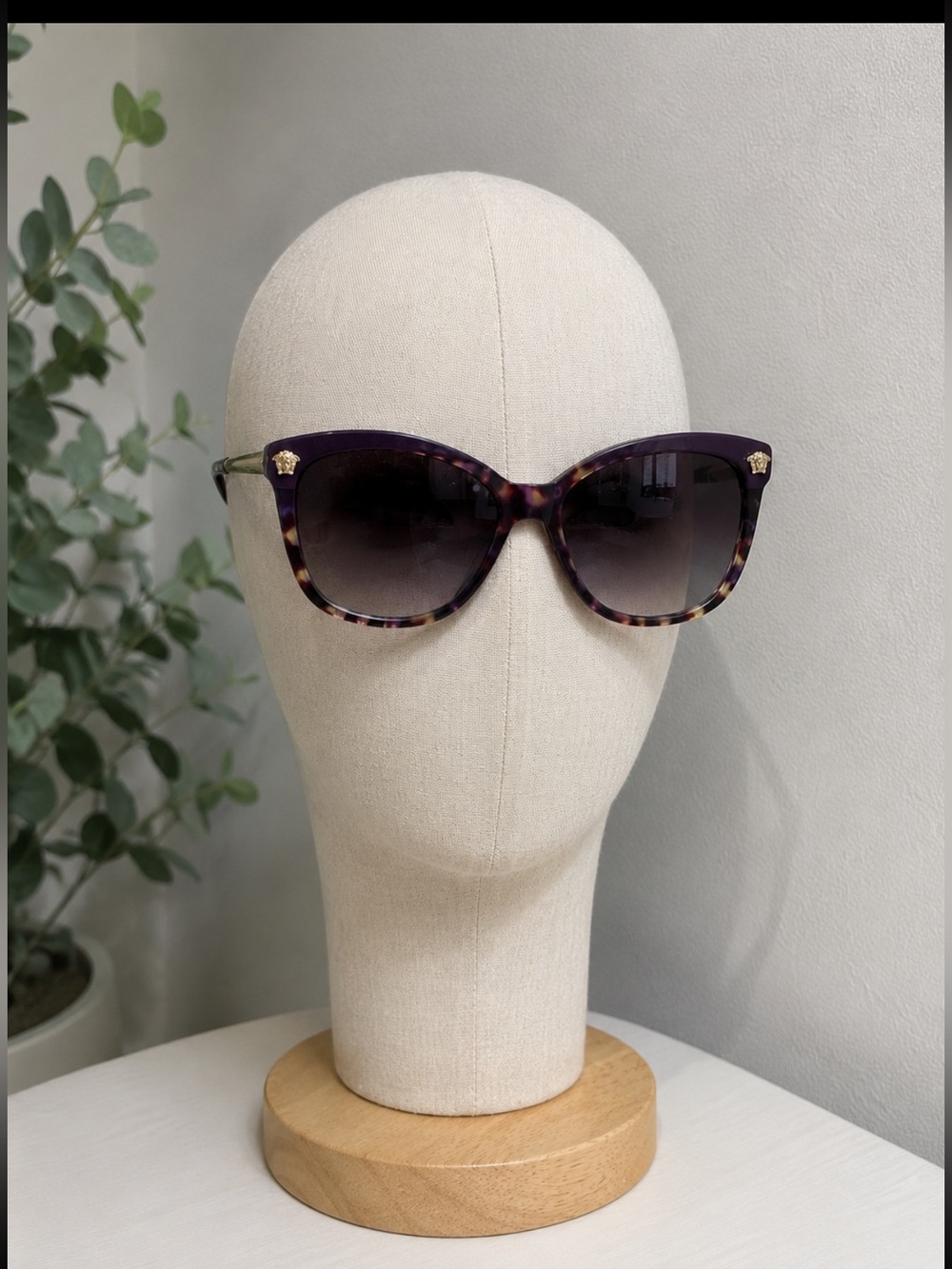 Versace Purple Tortoiseshell Women's Sunglasses with Gold Accent